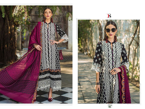 Black Pure Cotton Indian women's salwar kameez with dupatta ready to wear