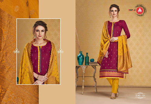 Multi Color Jam Silk Indian women's salwar kameez with dupatta ready to wear