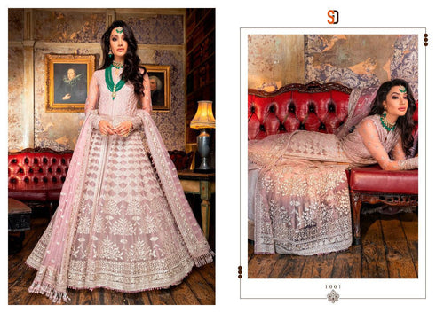 Multi Color Heavy Butterfly Net Indian women's salwar kameez with dupatta ready to wear