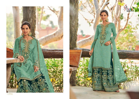 Multi Color Pure Viscose Opada Silk Indian women's salwar kameez with dupatta ready to wear
