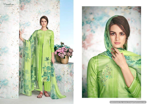Green Pure Jam Cotton Indian women's salwar kameez with dupatta ready to wear