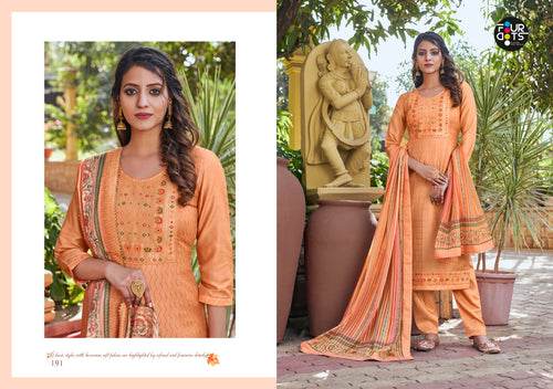 Coral Muslin Indian women's salwar kameez with dupatta ready to wear