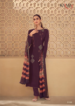 Purple Crepe Indian women's salwar kameez with dupatta ready to wear