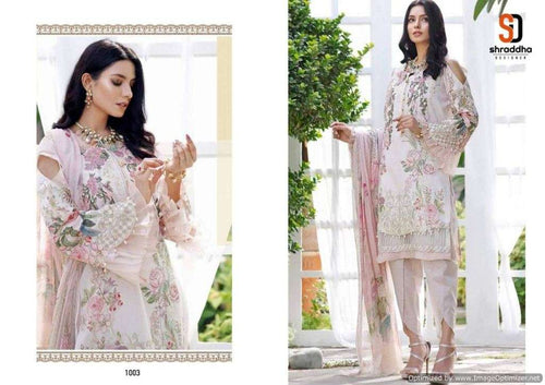 White Cotton Indian women's salwar kameez with dupatta ready to wear