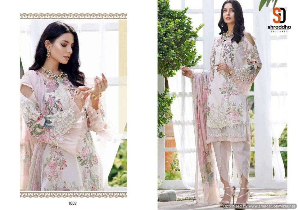 White Cotton Indian women's salwar kameez with dupatta ready to wear