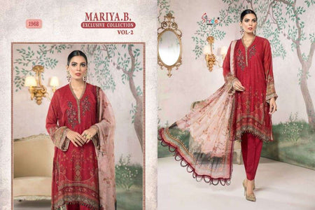 Red Cotton Indian women's salwar kameez with dupatta ready to wear