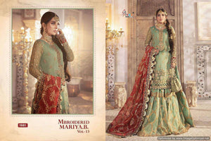 Green Georgette Indian women's salwar kameez with dupatta ready to wear