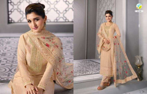 Multi Color Silk Indian women's salwar kameez with dupatta ready to wear
