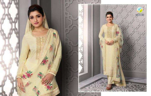 White Silk Indian women's salwar kameez with dupatta ready to wear
