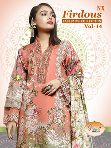 Pink Pure Lawn Cotton Indian women's salwar kameez with dupatta ready to wear