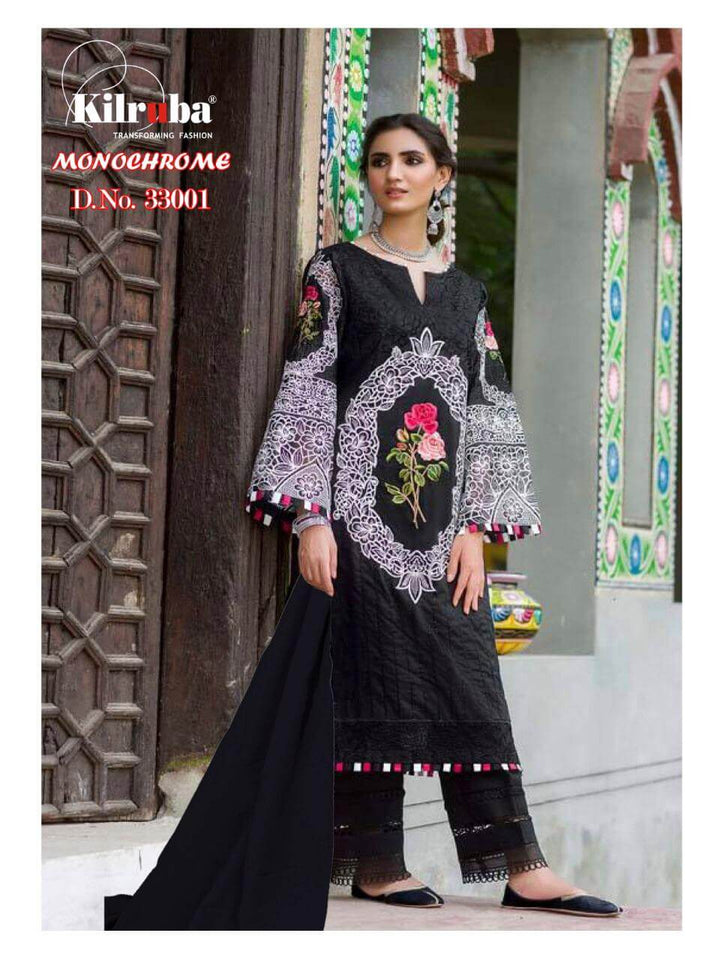 Black Pure Cotton Cambric Indian women's salwar kameez with dupatta ready to wear