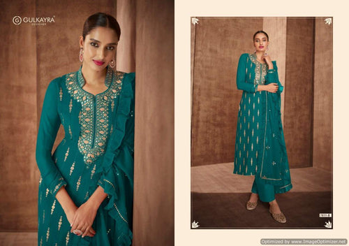 Multi Color Fox Georgette Indian women's salwar kameez with dupatta ready to wear