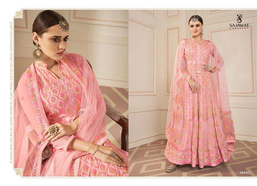 Pink Fox Georgette Indian women's salwar kameez with dupatta ready to wear