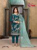 Green Faux Georgette Indian women's salwar kameez with dupatta ready to wear