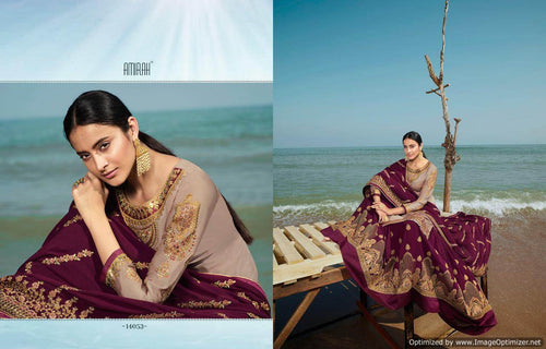 Multi Color Satin Georgette Indian women's salwar kameez with dupatta ready to wear