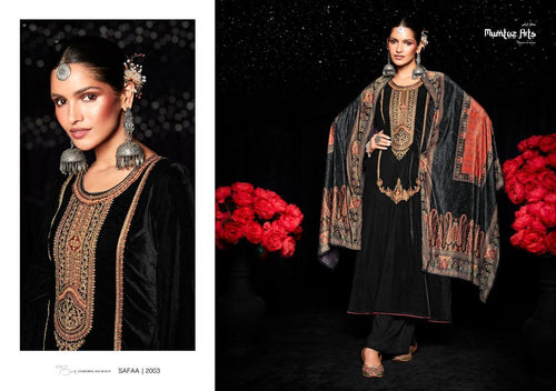 Black Velvet Indian women's salwar kameez with dupatta ready to wear