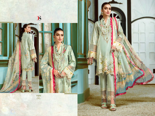 Multi Color Pure Cotton Indian women's salwar kameez with dupatta ready to wear