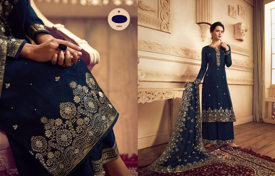 Black Dola Jacquard Indian women's salwar kameez with dupatta ready to wear
