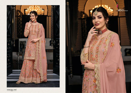 Pink Chinon & gorget Indian women's salwar kameez with dupatta ready to wear