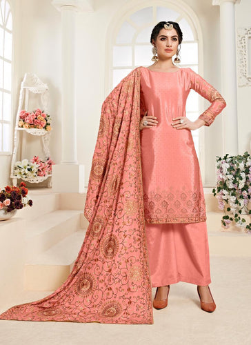 Multi Color Chinon Indian women's salwar kameez with dupatta ready to wear