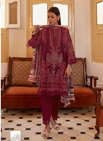Brown Pure Cotton Indian women's salwar kameez with dupatta ready to wear