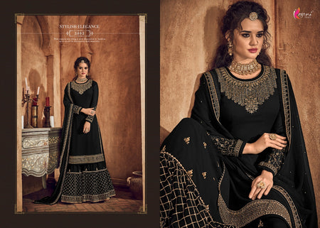 Black Real Georgette Indian women's salwar kameez with dupatta ready to wear