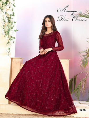 Multi Color Net Indian women's salwar kameez with dupatta ready to wear