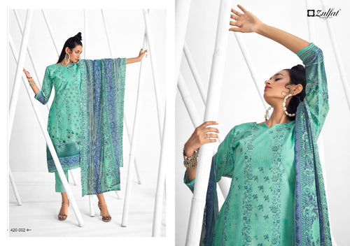 Multi Color Pure Cotton Indian women's salwar kameez with dupatta ready to wear