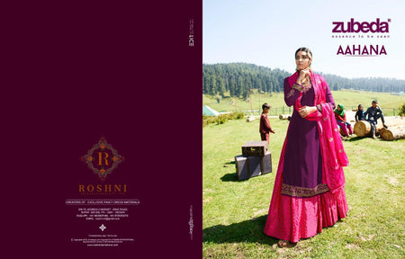 Purple Satin Georgette Indian women's salwar kameez with dupatta ready to wear