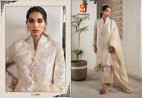 White Lawn Cotton Indian women's salwar kameez with dupatta ready to wear
