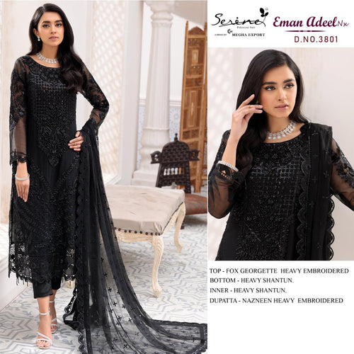 Black Embroidery work Indian women's salwar kameez with dupatta ready to wear