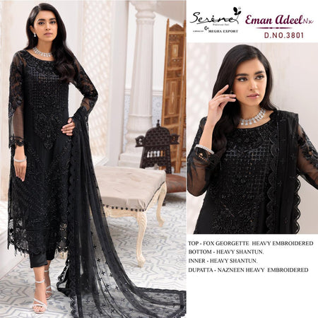 Black Embroidery work Indian women's salwar kameez with dupatta ready to wear