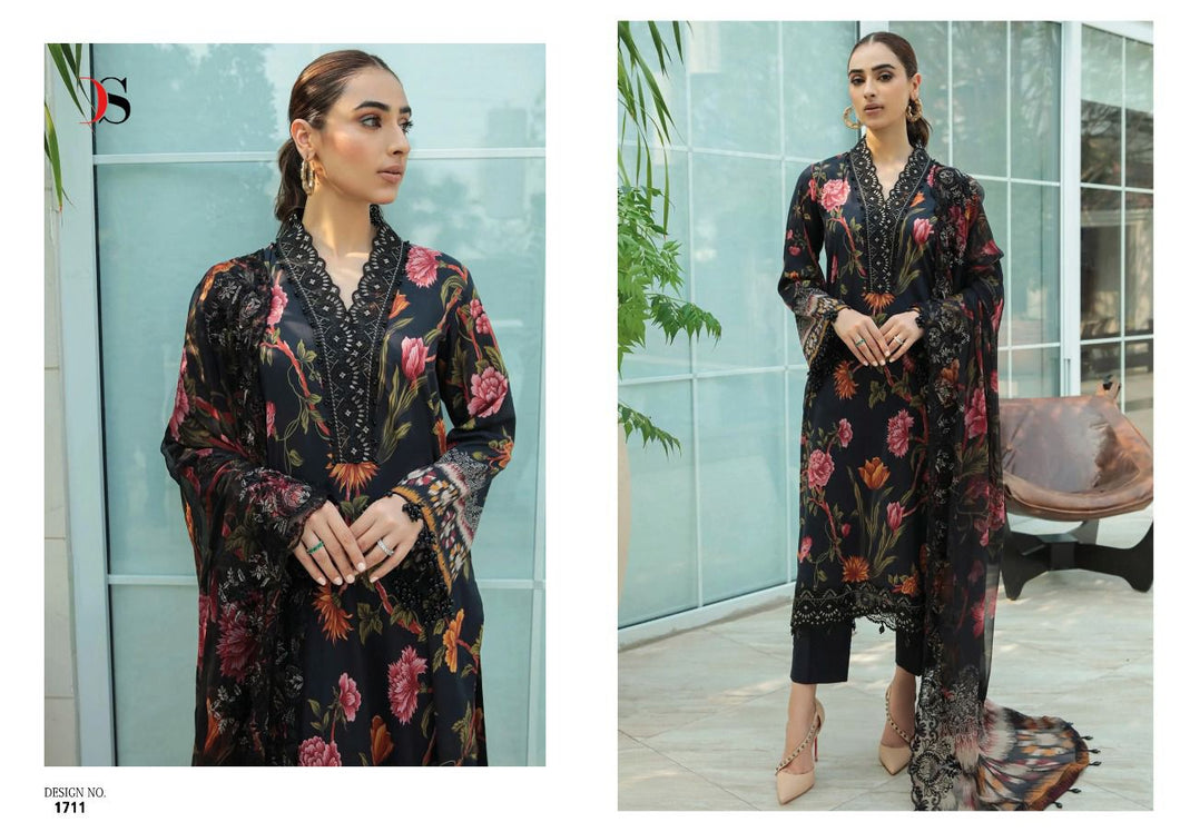 Black Pure Cotton Indian women's salwar kameez with dupatta ready to wear