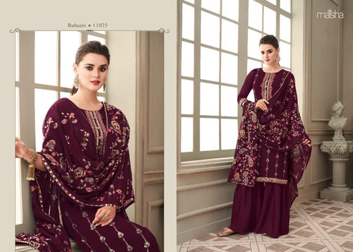 Purple Georgette Indian women's salwar kameez with dupatta ready to wear