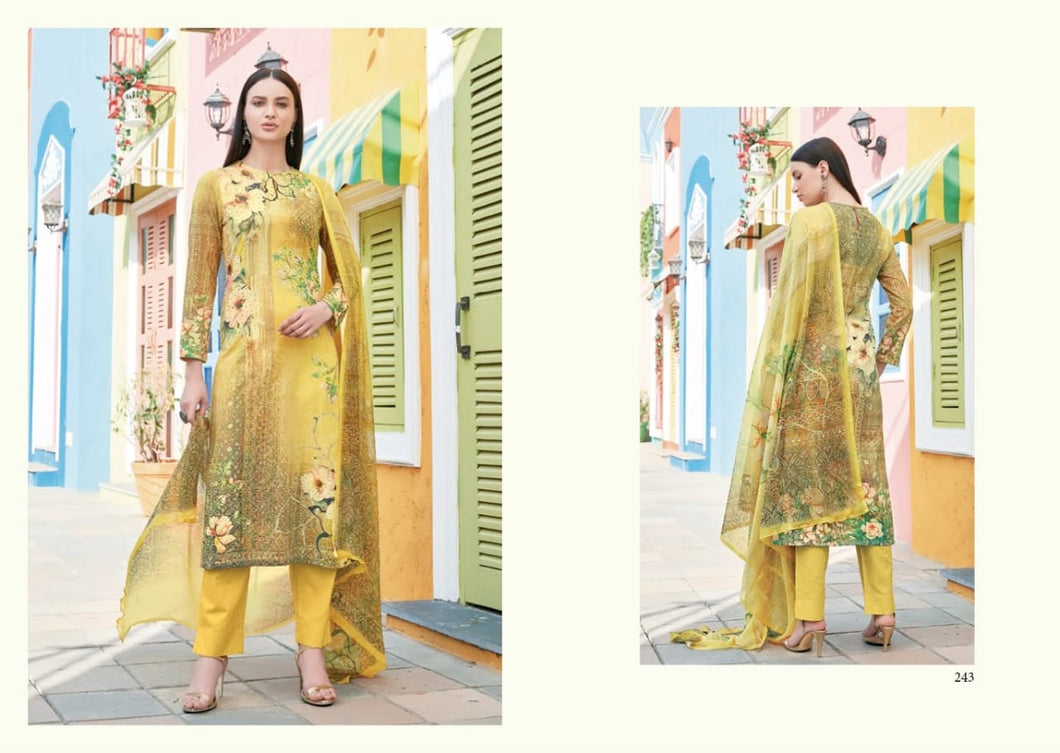 Green Cotton Indian women's salwar kameez with dupatta ready to wear