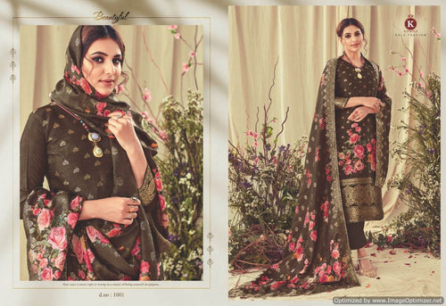 Multi Color Banarasi Jacquard Indian women's salwar kameez with dupatta ready to wear