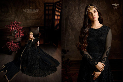 Black Net Indian women's salwar kameez with dupatta ready to wear
