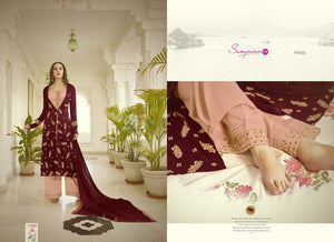 Purple Muslin Indian women's salwar kameez with dupatta ready to wear