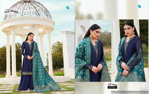 Blue Satin Georgette Indian women's salwar kameez with dupatta ready to wear