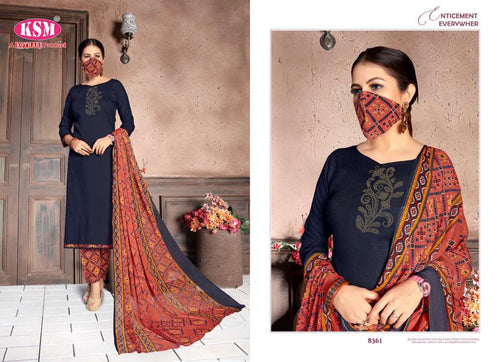Blue Pure Rayon Slub Indian women's salwar kameez with dupatta ready to wear