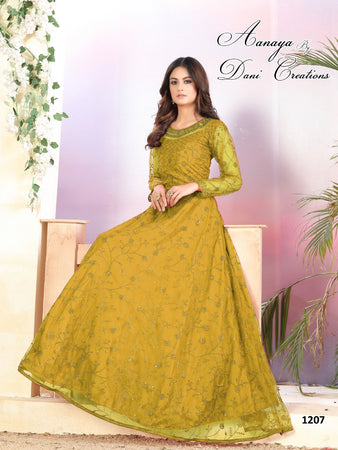 Multi Color Net Indian women's salwar kameez with dupatta ready to wear