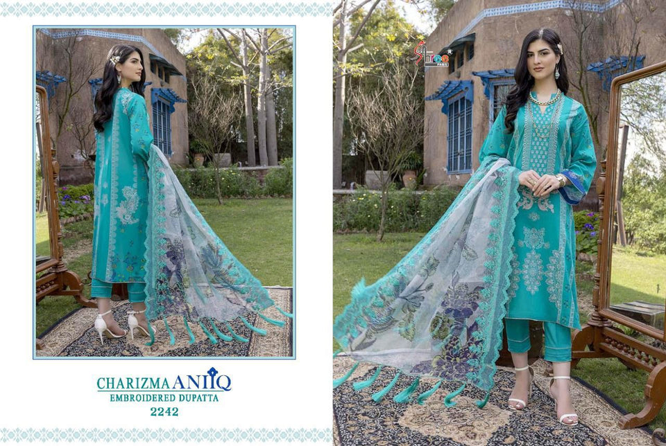 Aqua Pure Lawn Cotton Indian women's salwar kameez with dupatta ready to wear