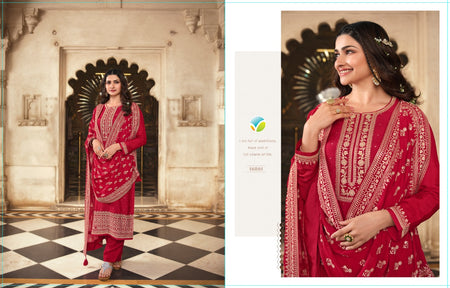 Red Fancy Fabric Indian women's salwar kameez with dupatta ready to wear