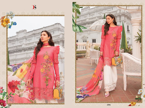 Multi Color Pure Cotton Indian women's salwar kameez with dupatta ready to wear