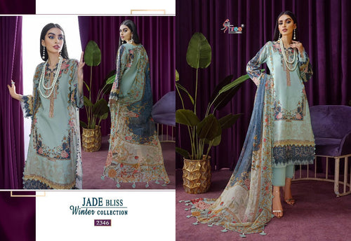 Multi Color Pashmina Indian women's salwar kameez with dupatta ready to wear