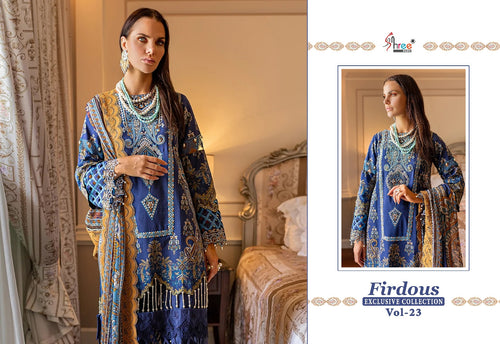 Blue Pure Cotton Indian women's salwar kameez with dupatta ready to wear