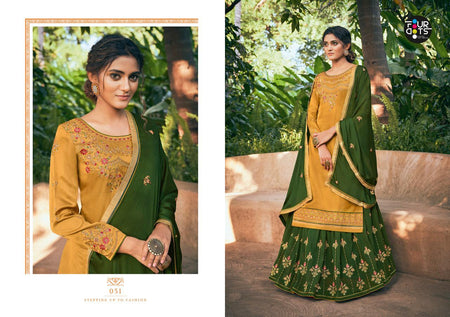 Gold Modal Satin Indian women's salwar kameez with dupatta ready to wear