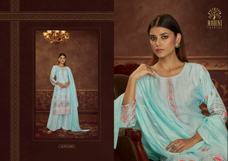 Aqua Pure Muslin Indian women's salwar kameez with dupatta ready to wear