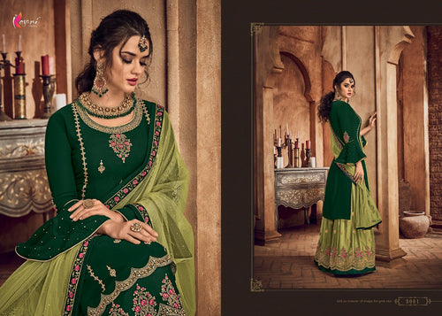 Green Real Georgette Indian women's salwar kameez with dupatta ready to wear