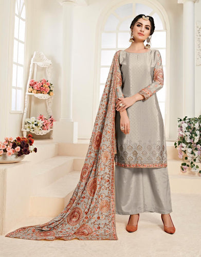 Multi Color Chinon Indian women's salwar kameez with dupatta ready to wear